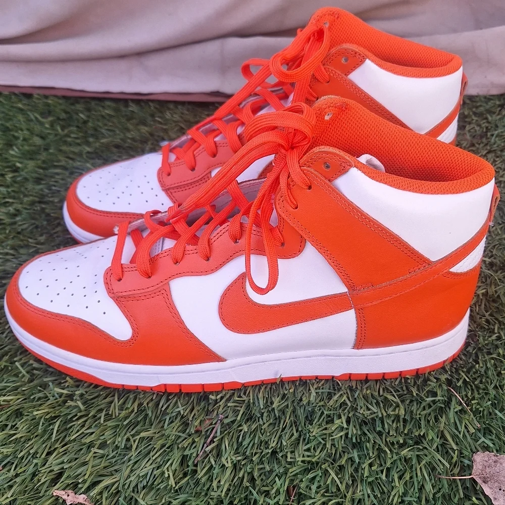 Nike Dunk Syracuse High Top 12 Men's Orange Blaze and White Sneakers DD1399-101 - Picture 5 of 14